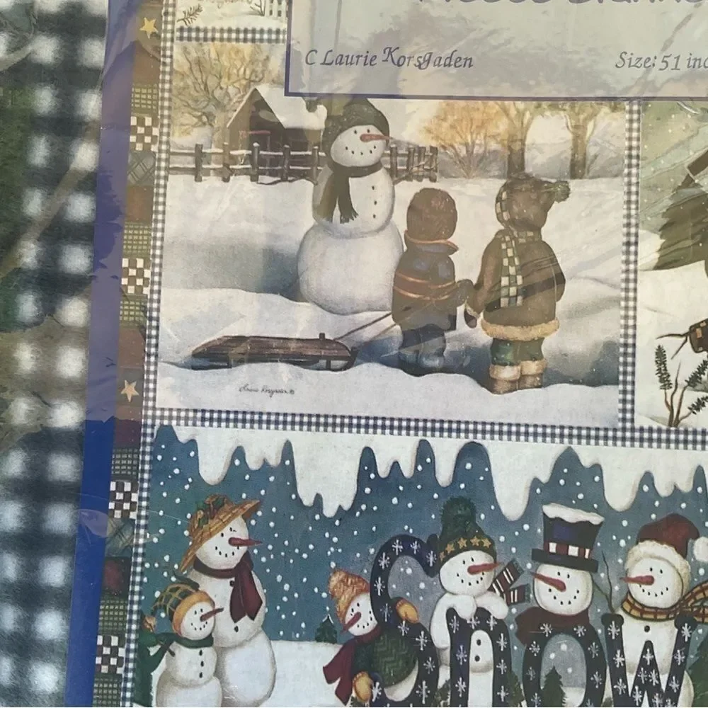 FLEECE Blanket Snow Laurie Korsgaden New in package